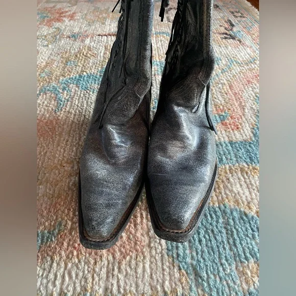Corral Rustic Distressed Gray Fringe Tassel Cowgirl Boots Size 8 - Picture 7 of 7